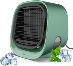 Draagbare Airco - Mini Koeler - Persoonlijke Koeling - Luchtbevochtiger Functie - 300 ml Tank - Wit — thumbnail 3