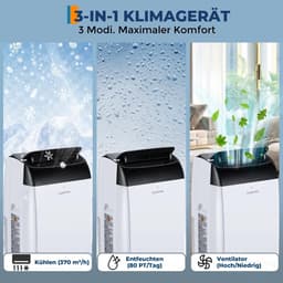 Danky Mobiele Airco 10000 BTU - Mobiele Airconditioner Met Koelen, Ontvochtigen & Ventilatie - Stil <50dB - 24h Timer - Energieklasse A+ - Geschikt tot 51 m² — thumbnail 4
