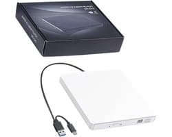 Externe Schijf - Schijfapparaat Lezer - Bestanden Overzetten - Plug en Play - 14x14x1.8 cm - Wit