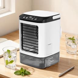 Persoonlijke Airco - Mini Ventilator - Persoonlijke Koeling - Met Sprayfunctie - 900ml Tank - Wit — thumbnail 3