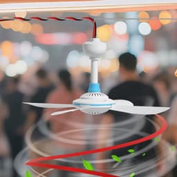 Plafond Ventilator - Tent Fan - Buiten Koelen - Brede Spanning - 40cm Diameter - Wit — thumbnail 5