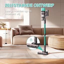 Draadloze Stofzuiger - Steelstofzuiger - Huishoudelijk Schoonmaken - Krachtige Zuigkracht - 80 Min Gebruikstijd - Groen — thumbnail 5