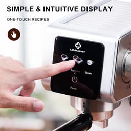 OLOEY Espressomachine van 20 bar-Compact ontwerp met stoomfunctie voor het opschuimen van melk-gemaakt van roestvrij staal-met een verwijderbaar waterreservoir van circa 1,18 liter-geschikt voor het maken van cappuccino's en lattes — thumbnail 3