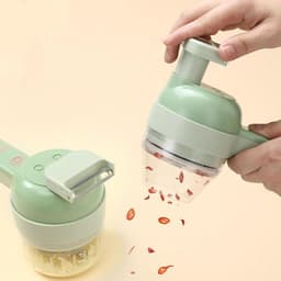Mini keukenmachine - Elektrische hakmolen - Snel snijden - 4-in-1 veelzijdig - 18.5 cm - Wit — thumbnail 3