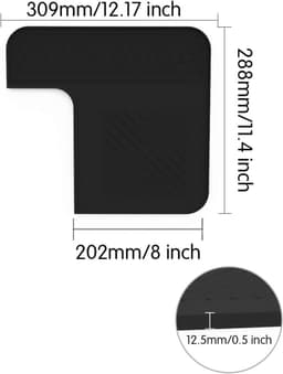 Koffiemachine Mat - Apparaat Onderlegger - Aanrecht Beschermen - Antislip Stabiliteit - 30x28 cm - Zwart — thumbnail 5