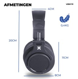 DJ koptelefoon - Vonyx HDX120DB - Over ear koptelefoon - Studio koptelefoon - Opbergtas - Donkerblauw — thumbnail 8
