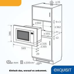 Inbouw Magnetron - Grill Magnetron - Snel Eten Bereiden - Roestvrij Staal Binnenruimte - 25 Liter - Wit — thumbnail 4