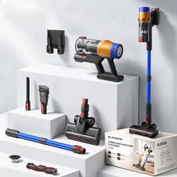 BLOSSOM Steelstofzuiger Draadloos V18 - 550W/50Kpa/60Min - Kruimeldief - Stofzuiger - Hepa - LED-Display - 3 Standen Zuigkracht - 1,5L - Voor Tapijten en Harde Vloere - Blauw — thumbnail 5