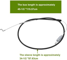 Dailygoods- Tractiekoppeling Kabel - 2 Stuks - Compatibel met Toro Grasmaaiers - Kabellengte 45,5"/115,57cm - 34,5"/87,63cm - Metaal - Onderdelennummer 115-8435 290-941 - Grasmaaier Kabel — thumbnail 4