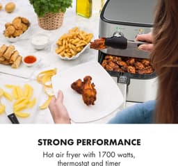 Heteluchtfriteuse - Airfryer - Vetarm Koken - XXL Capaciteit - 54 Liter - Zilver — thumbnail 2