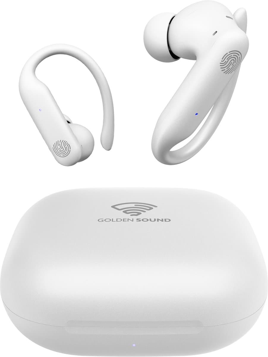 Golden Sound Sport Draadloze oordopjes - 80 uur batterijduur - Active Noise Cancelling - 45dB - Sport oordopjes - Oortjes draadloos - Bluetooth oortjes - Wit — afbeelding 1
