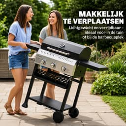 Lifero BBQ - Gas Barbecue - Gas Grill - Gasbarbecues - Gas Bbq - Buitenkeuken - Grill met 3 Branders - Barbecuewagen - Koken Tuin — thumbnail 5