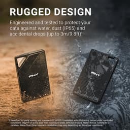 Externe SSD - Draagbare Opslag - Snelle Data Overdracht - Robuust Waterdicht Ontwerp - 2 TB - Zwart — thumbnail 5