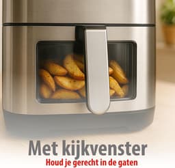 Heteluchtfriteuse - Airfryer Oven - Grote Maaltijden Bereiden - Digitaal Touchscreen - 8 Liter - Zilver — thumbnail 5
