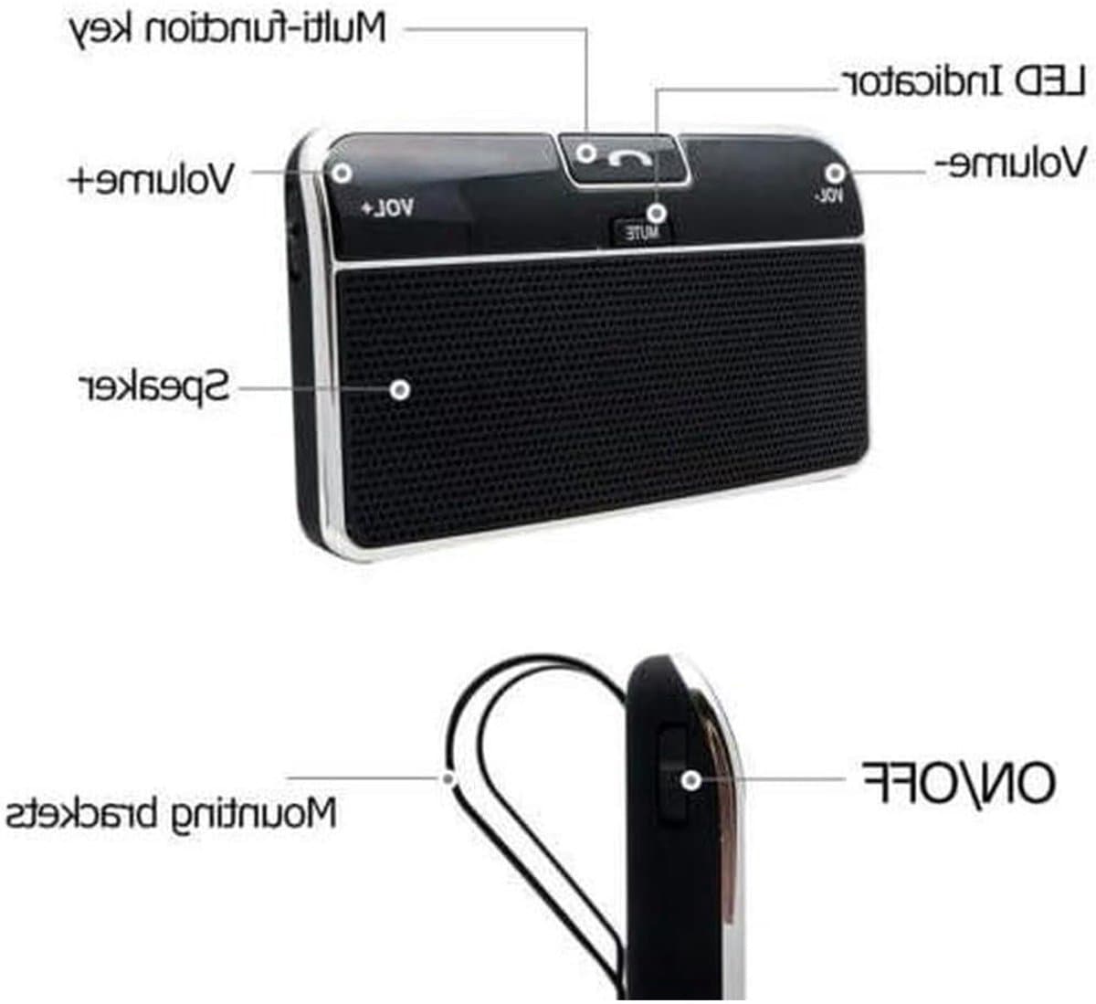 Draadloze Bluetooth Auto Speakerphone - Universele Compatibiliteit met iPad en Samsung Galaxy, Geschikt voor Android Apparaten — afbeelding 1