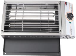 Velmio Elektrische BBQ - Camping Barbecue - 2,5 kW - 50°C-300°C - Contactgrill - Roestvrij staal - Voor Binnen en Buiten - 42×22cm - Zilver — thumbnail 3
