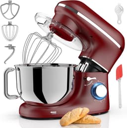 Zyrex® Deegmachine - Elektrische Deegmixer - Keukenmixer - 6.2L - Mixen en Mengen - Rood - 38cm x 24cm x 32cm — thumbnail 1
