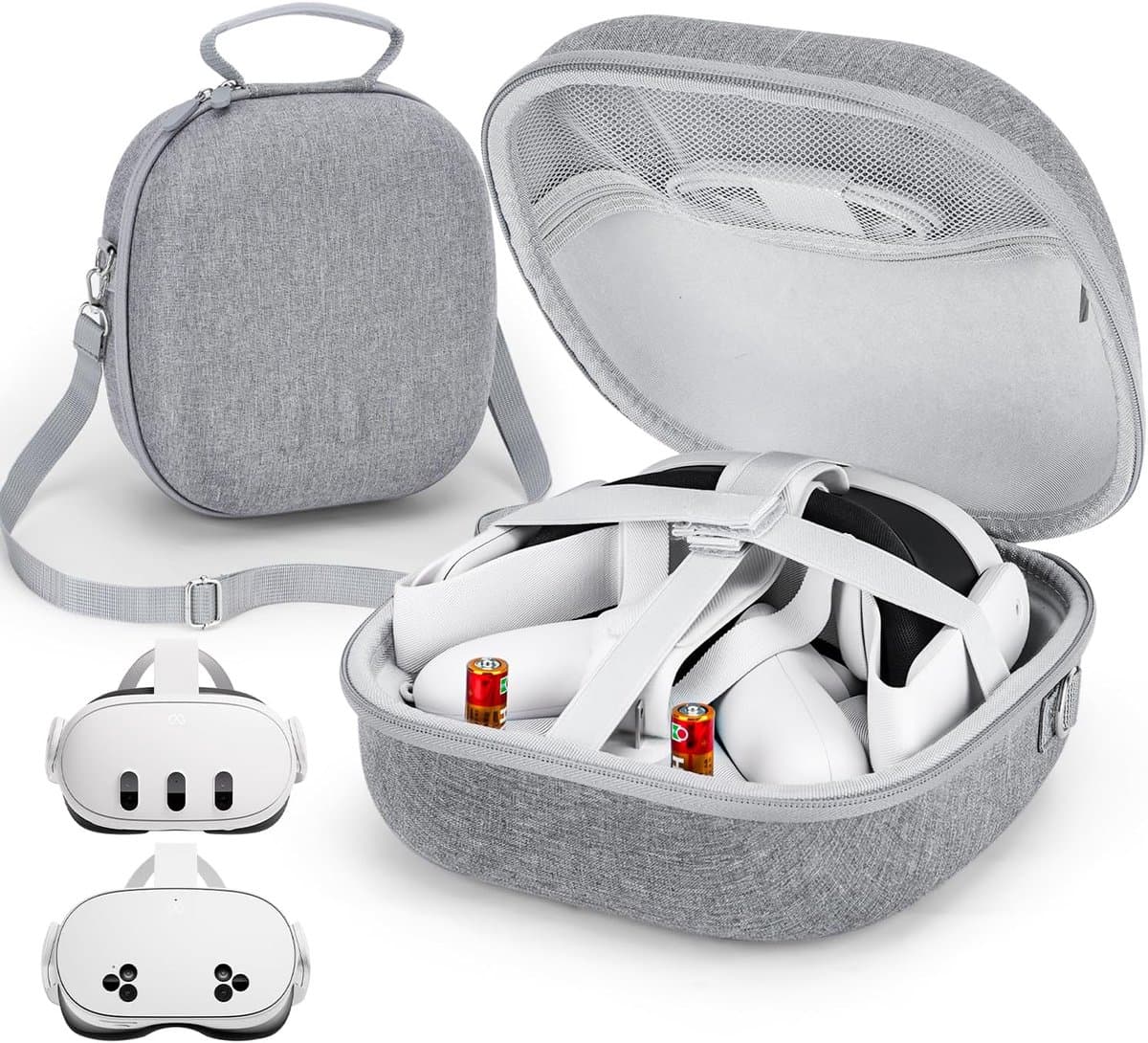 Hard Draagbare Travel Case voor VR Headset - Beschermhoes voor Gaming Headset met Touch Controllers en Accessoires - Opbergdoos voor Reizen en Veilig Transport - Compatibel met VR Headset en Elite Strap - Zwart — afbeelding 1