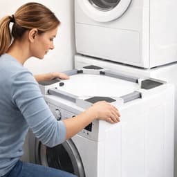 SQOON® Universeel tussenstuk wasmachine/wasdroger - Stapelkit met spanband - Geschikt voor o.a. Bosch, Siemens, AEG, Samsung, LG, Whirlpool - Veilige & ruimtebesparende stapeloplossing — thumbnail 5