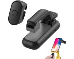 Universele E-Reader Paginaomdraaier - Bluetooth Remote & Clip - Draadloze Afstandsbediening | Automatische Paginawisselaar - 24 Uur Batterijduur - Stil & Compact - Geschikt voor Kindle, Kobo, iPad & Tablets - Handsfree Lezen - Zwart