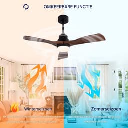 Plafondventilator-LED-42-Inch Met Afstandsbediening Walnoot Zwart DC Motor Stil Omkeerbaar Modern Boerderij Design — thumbnail 2
