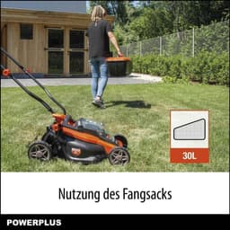 Accu Grasmaaier - Grasmachine Duwmaaier - Gazon Onderhouden - Borstelloze Motor - 340 mm Werkbreedte - Oranje — thumbnail 5
