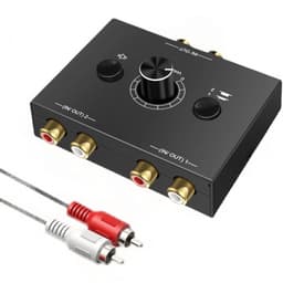 RCA Audio Schakelaar – Stereo RCA Splitter – 2-in-1 Bi-Directionele Audio Switch – L/R – Met Mute Knop – Inclusief RCA Kabel – Plug & Play — thumbnail 1