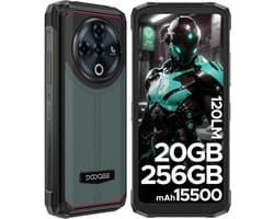 DOOGEE Fire6 Power - Robuuste Smartphone - 20 RAM +256GB ROM / 2 TB TF - 15500mAh/33W- 3-in-1 Reverse Charging/18 W - 6.56 Inth 90Hz - Android 14 - 50MP AI Camera - 120 lm zaklamp - Groen