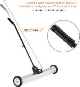 Thuys - Veegmachine - Magnetische veegmachine - Borstelmachine -. met wielen Duwtype - Magnetisch - 23.6in 45lbs MAX - Grote Magneet Pickup Gazon Telescopische — thumbnail 2