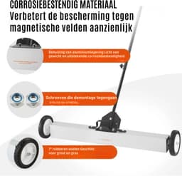 Thuys - Veegmachine - Magnetische veegmachine - Borstelmachine -. met wielen Duwtype - Magnetisch - 23.6in 45lbs MAX - Grote Magneet Pickup Gazon Telescopische — thumbnail 5