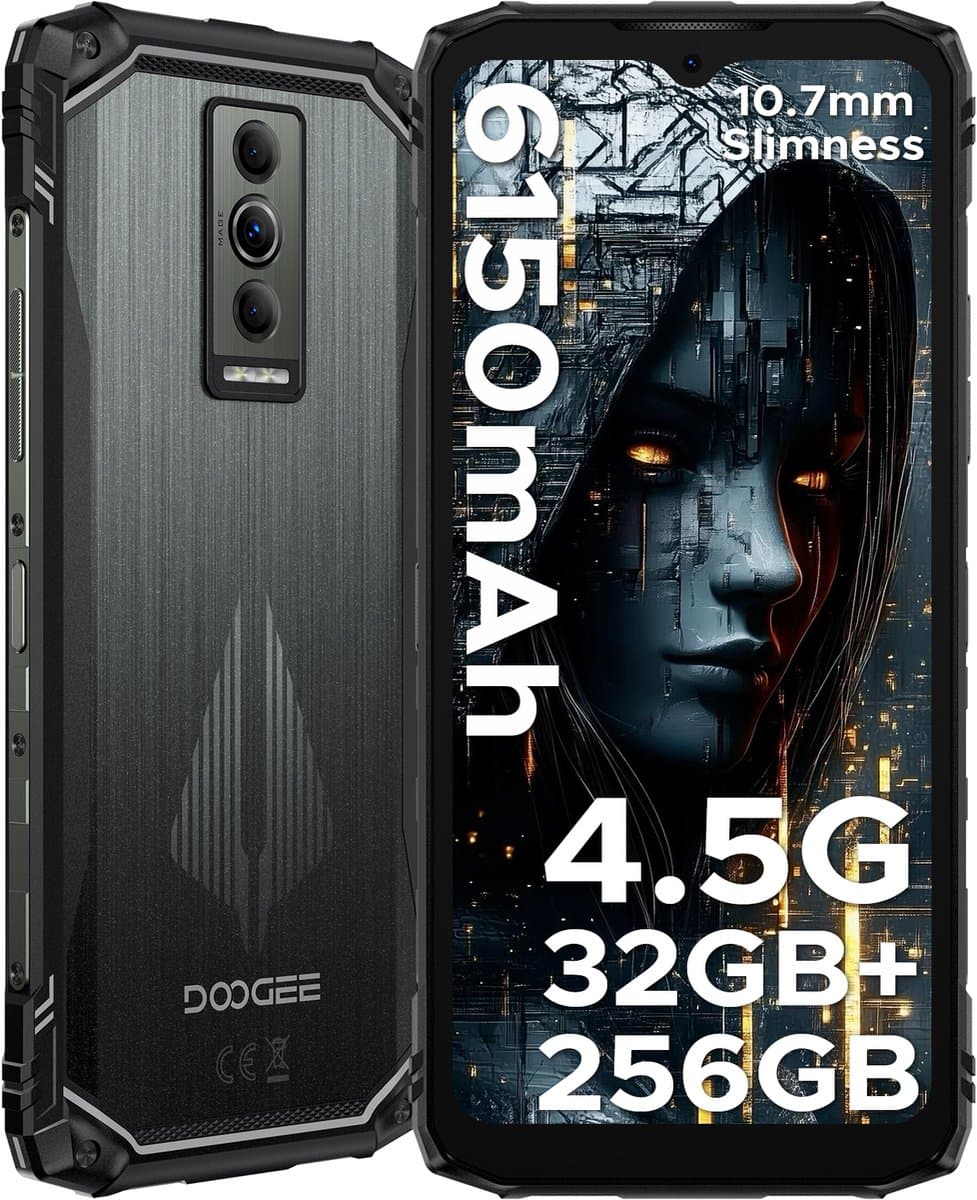 DOOGEE Blade 10 Pro Energy 4.5G - Robuuste Telefoon - Smartphone - 32 GB RAM+256 ROM（2TB/TF) - Android 15 - 6,56-inch HD+ 90Hz - 6150mAh/18W - IP68 - 10.7mm - Face ID - NFC - GPS - Rood — afbeelding 1