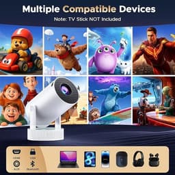 Draagbare Mini Beamer met Batterij, 4K Ondersteuning, WiFi 6 & Android TV — thumbnail 4