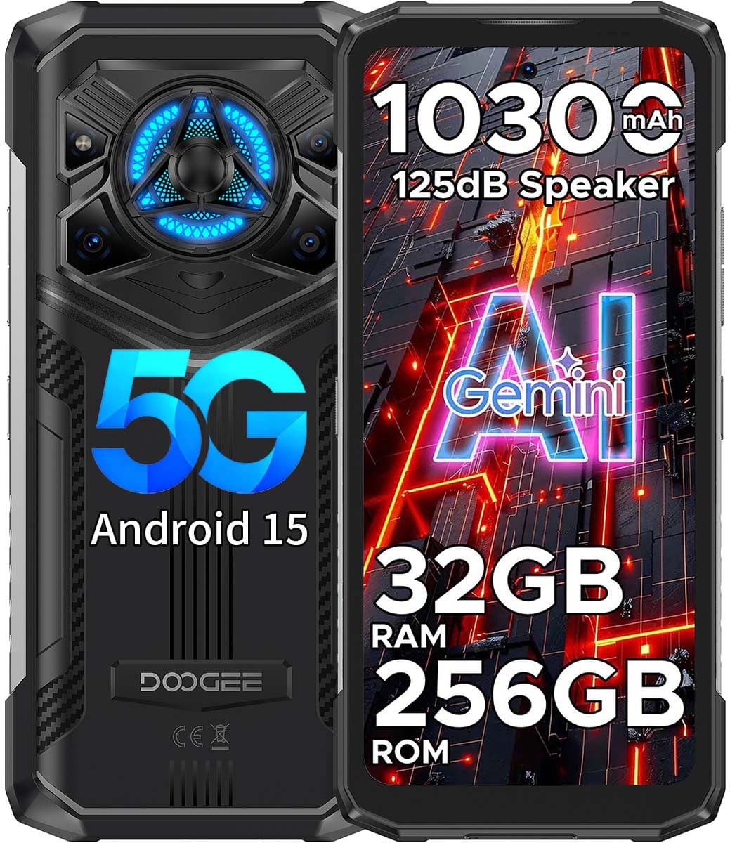 Robuuste Smartphone - DOOGEE Blade20 Play Dual SIM 5G - 32GB RAM/256GB ROM - 10300mAh 33W - Android 15 - 6,6 inch IPS - 50MP+16MP Gemini AI - IP68/IP69K Outdoor Telefoon - Zwart — afbeelding 1