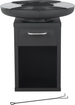 Bali OUTDOORS Grillring BBQ & Plancha - Vuurschaal met Uitneembare Bakplaat en Grillrooster - Houtopslag - Houtskool Barbecue Buitenkeuken - XL Ø80 x H92 cm — thumbnail 1
