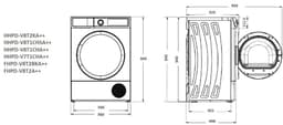 Heinner Wasdroger - Warmtepompdroger - 8 KG - 15 Programma's - LED Display - Trommelverlichting - Antraciet — thumbnail 3