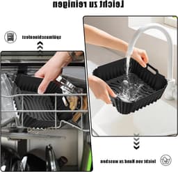 Siliconen vorm heteluchtfriteuse voor AF180EU 6,2 l, 5 stuks siliconen vorm voor AF140EU 4,7 l met siliconen ovenwanten, verdikt, herbruikbaar, BPA-vrij — thumbnail 2