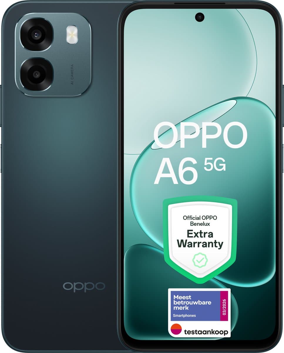 OPPO A6 5G 6+256GB Sapphire Black - Extra Garantie — afbeelding 1