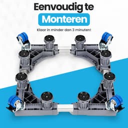RaviSoll Wasmachine Verhoger – Universeel & Verstelbaar – Anti-Vibratie & Geluidsdempend – Met Remwieltjes – Max. 68x68cm – Voor Wasmachine, Droger & Koelkast – RVS Frame — thumbnail 5