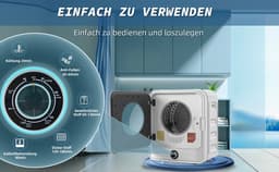Re-purelife® luchtafvoerdroger 3 kg - wasdroger van roestvrij staal - droogtrommel met 5 programma’s en oververhittingsbeveiliging - wandmontage design - wit 49,5 × 43,5 × 59,5 cm — thumbnail 11