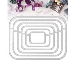 Snijmal voor Scrapbooking en Kaartdecoraties, Rechthoekig met Afgeronde Hoeken, Duurzaam Staal, Perfect voor Fotoalbums en Creatieve Projecten