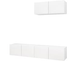 TV meubel set - Wandmeubel Multimedia - Opbergen en Decoreren - Moderne Stijl - 80 cm - Wit
