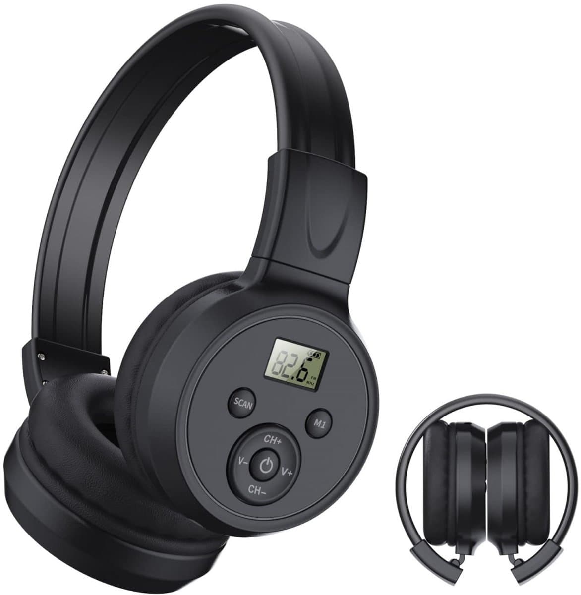 longziming -Fm Radio Hoofdtelefoon - Draagbare Ontvanger - Stereo Headset - Digitale Fm Afstemming - Geluidsisolerend Design - Kunststof Met Zachte Kussens - Lichtgewicht Opvouwbaar - Ideaal Voor Onderweg - 1 Stuk — afbeelding 1