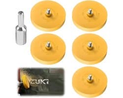 Set van 5 Folie Gum Set met Adapter en Rubber Gum voor Professionele Verwijdering van Stickers, Folies en Lijmresten op Auto, Motor en Gereedschap