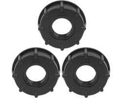 3-delige Slangafvoeradapter voor IBC-tanks, met Grove Schroefdraad en 60 mm Binnendiameter, Duurzaam ABS-materiaal, Ingebouwde Pakkingen voor Chemische Vloeistoffen en Afvoeroplossingen