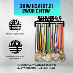 Rolskates Medaillehouder voor Sportprijzen, Wandmontage Medailles Display, Ideaal voor Meer dan 60 Medailles en Awards — thumbnail 2