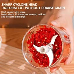 Elektrische knoflooksnijder, mini draagbare groentesnijder, knoflooksnijder, uiensnijder, snoerloze elektrische keukenmachine, geschikt voor gember, chilipepers, fruit, vlees en andere ingrediënten (groen). — thumbnail 4