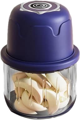 Elektrische Hakmolen - Draadloze Keukenmachine - Snel Ingrediënten Snijden - Draagbaar USB Oplaadbaar - 350 ml Capaciteit - Blauw — thumbnail 1