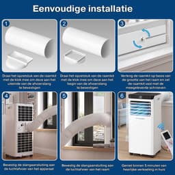 Erikssøn Mobiele Airco - 10.000 BTU - Incl. Raamafdichtingskit - Tot 30m² - 4-in-1 - Airconditioning - Ventilator - Ontvochtiger - Wit — thumbnail 12