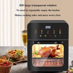 Heteluchtoven Airfryer - Keukenoven Multifunctioneel - Gerechten Bereiden - Dubbellaags Koken - 28x31x34 cm - Roestvrij Staal — thumbnail 5