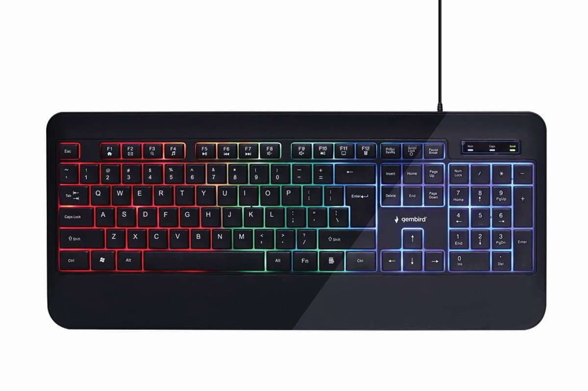Gembird Gaming toetsenbord - RGB Led verlichting - Ultra slim Gaming keyboard voor Gaming PC — afbeelding 1